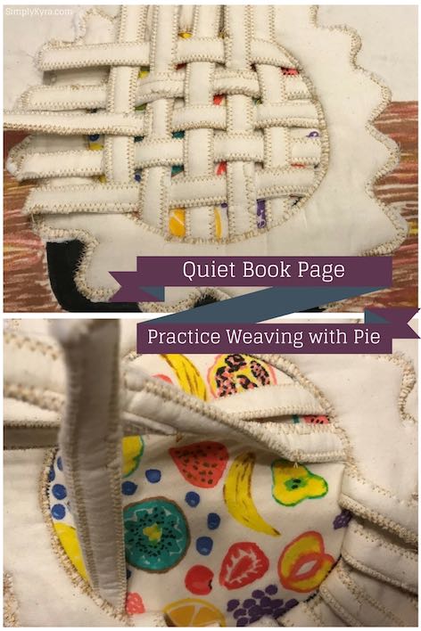 Quiet Book Page – Practice Weaving with Pie