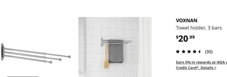 Image show the VOXNAN towel holder with an empty image, one with a towel and scrubber, and it's information.
