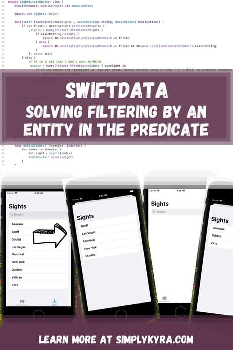 SwiftData: Solving Filtering by an Entity in the Predicate