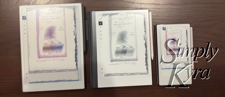 Image of all three reMarkable devices showing the same zoomed out page allowing the same view to be seen.