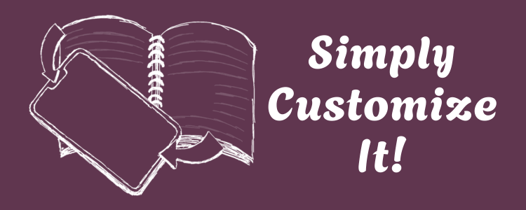 Image shows the Simply Customize It title to the right of the app icon's drawing.