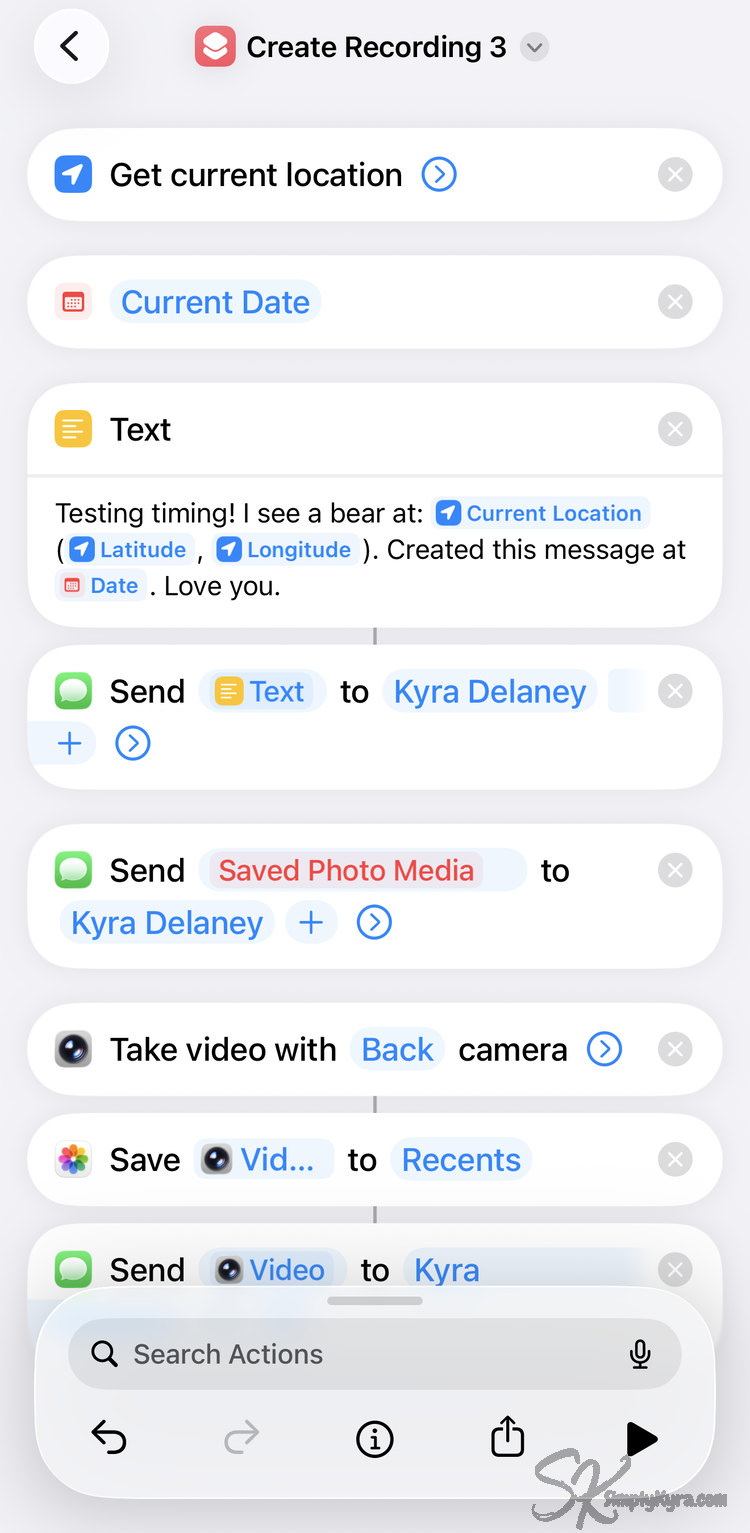 Image shows a possible order using location at the top. 