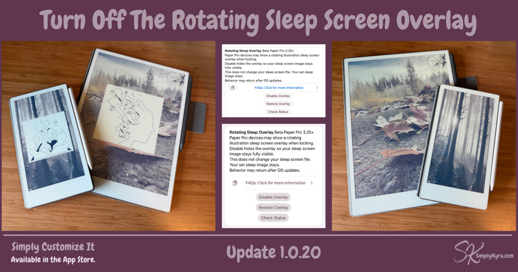 Simply Customize It 1.0.20: Turn Off The Rotating Sleep Screen Overlay