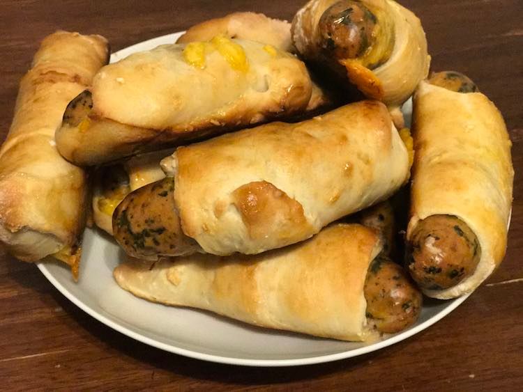 Sausage in a Blanket (a.k.a. Hot Dogs) with BreadIn5 Dough