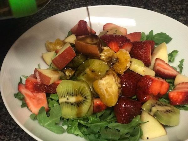 Fruity Salad with Sliced Sausage