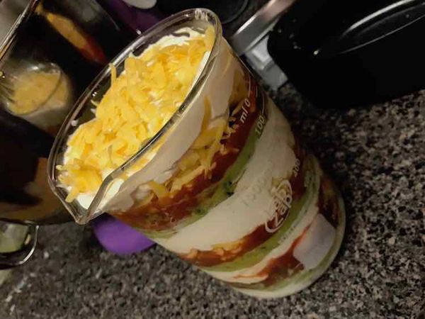 Layered Dip In a Beaker