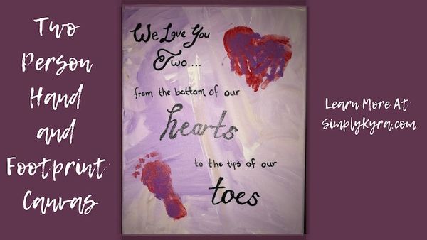 Two Person Hand and Footprint Canvas Art