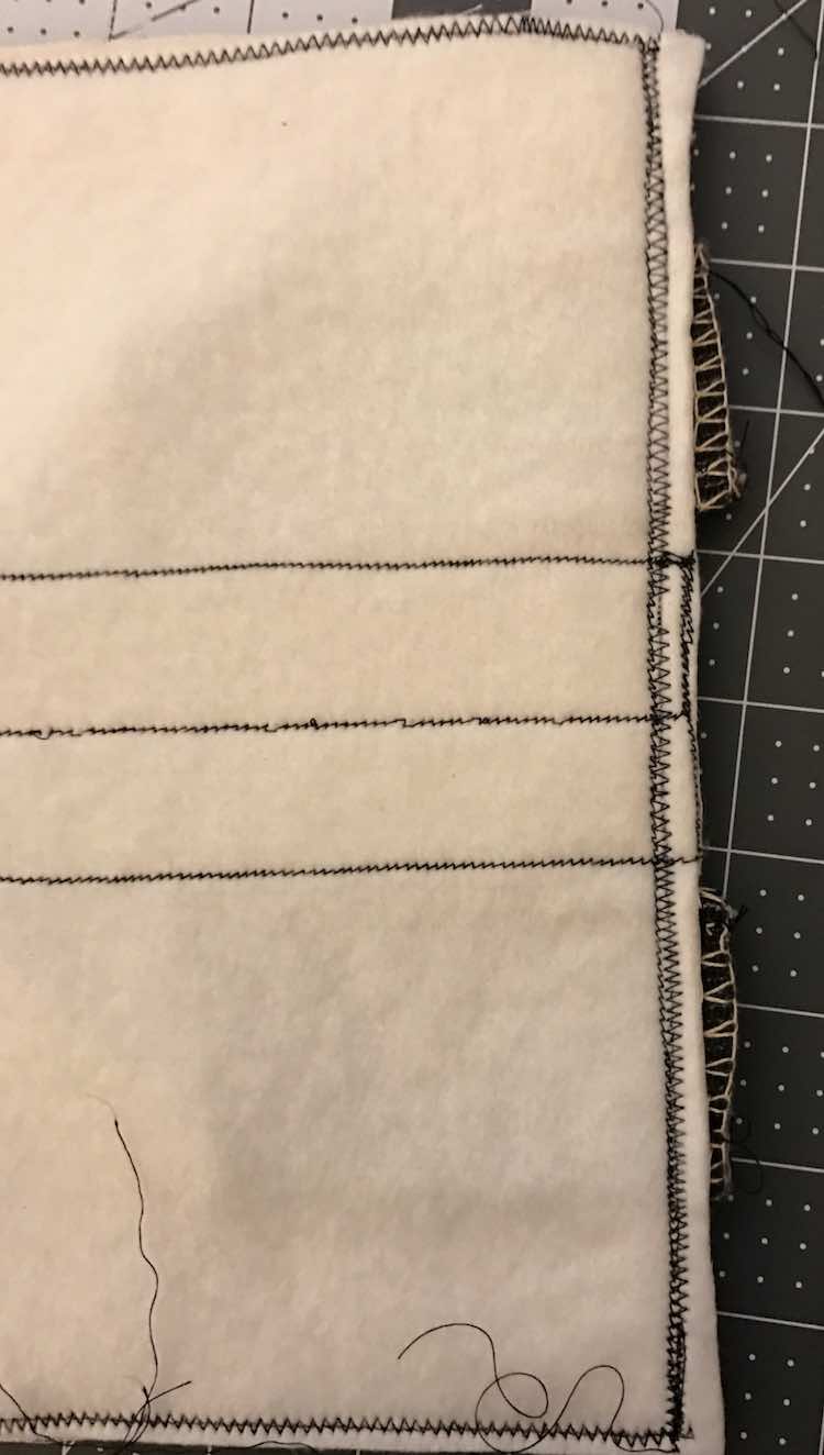 Starting at your opening sew all the way around while making sure to reinforce the handles and closure strap.