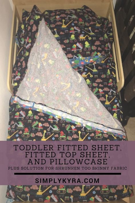 Toddler Fitted Sheet, Fitted Top Sheet, and Pillowcase