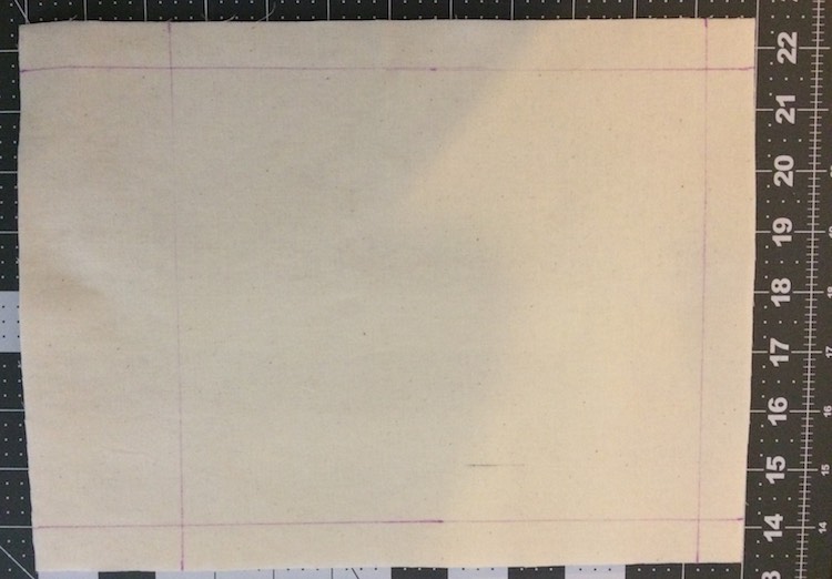 Drew the edging on a blank quiet book page so I could center the swatch.