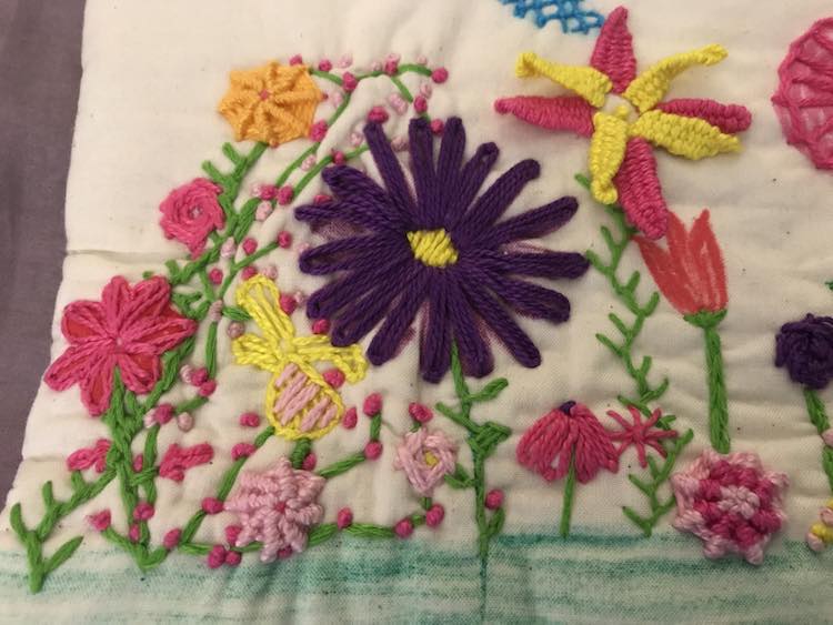 Closer look at the finished and embroidered quiet book page.
