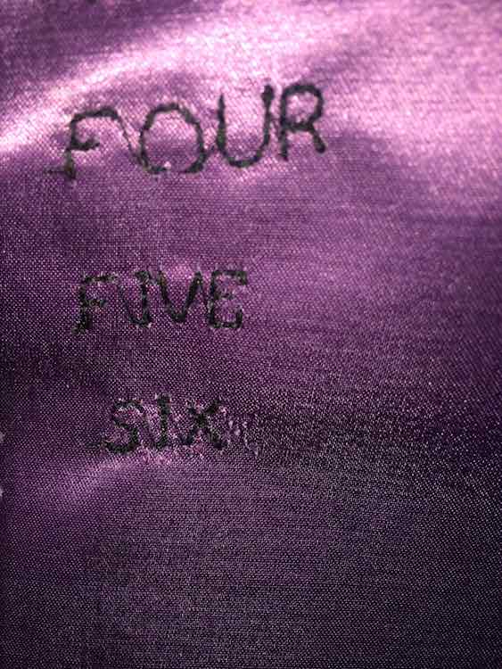 I decided to go ahead and sew the SIX overtop of the FSIX in the hopes it doesn't seem as obvious after removing the Heat'N Bond. Even with the Heat'N Bond still on it doesn't look too bad.