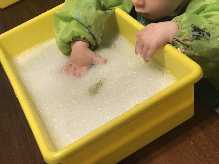 Bubbles are always fun... and clean off the leftover slime remnants on the toys.