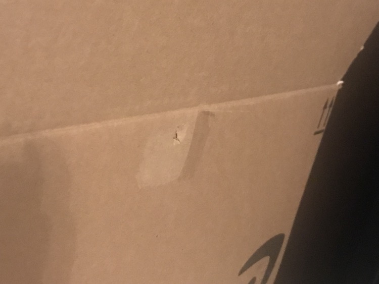 Used an X-ACTO knife to poke a hole in the top of one end of the box.