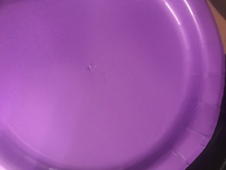 Then cut two holes in a plate.