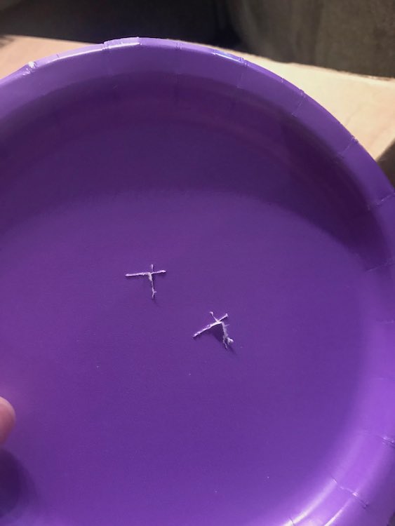 I then poked two holes in the plate again.