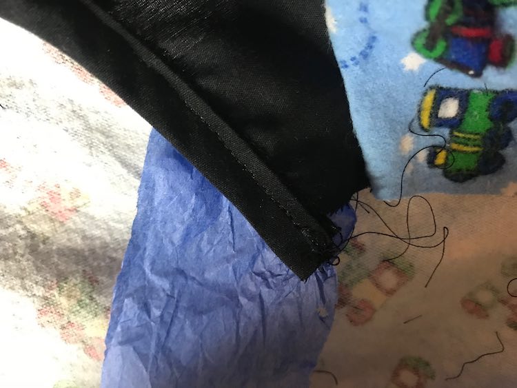 When the sewing machine tried to eat my fabric I used tissue paper to help it keep going... I've since tried not to do that as on Youtube video I watched asked what would happen if your machine got the tissue paper caught up inside it.