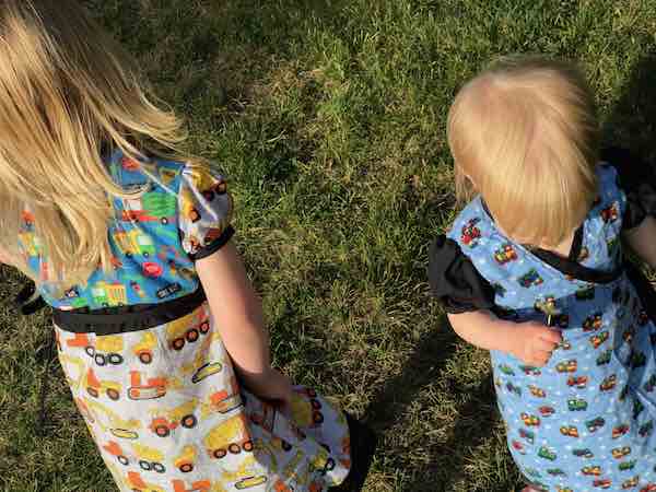 Dandelion hunting.