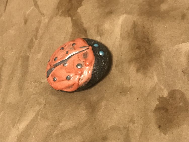 For older kids, or yourself, you can paint animals. Ladybugs are really simple especially with a black rock base.