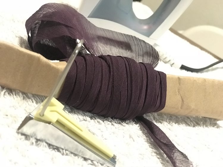 Making chiffon bias tape at home so it perfectly matches your project.