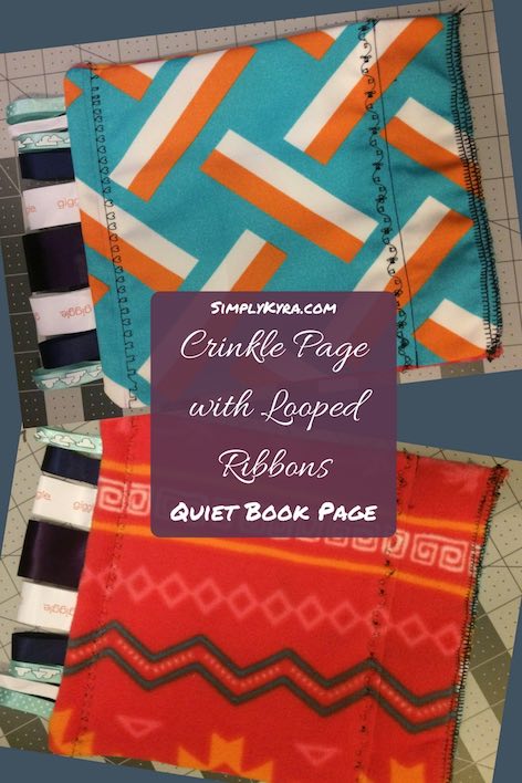 Quiet Book Page - Crinkle Page with Ribbons