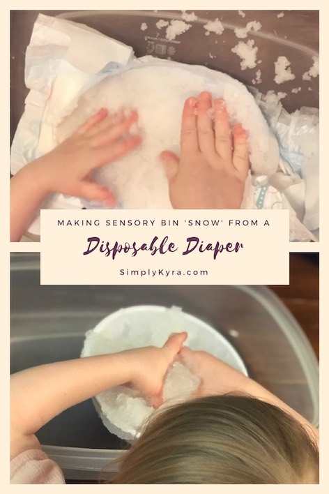 Disposable Diaper 'Snow' Sensory Bin