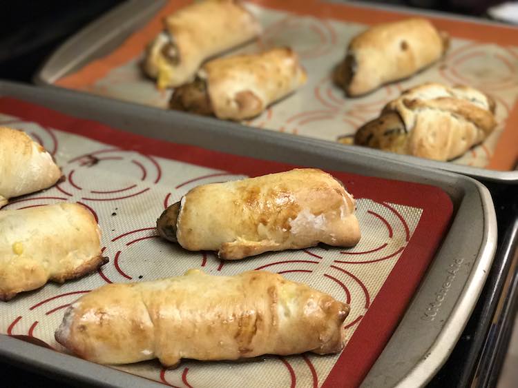 You can keep it simple and use the bread dough to wrap simple sausages before throwing them in the oven to bake.