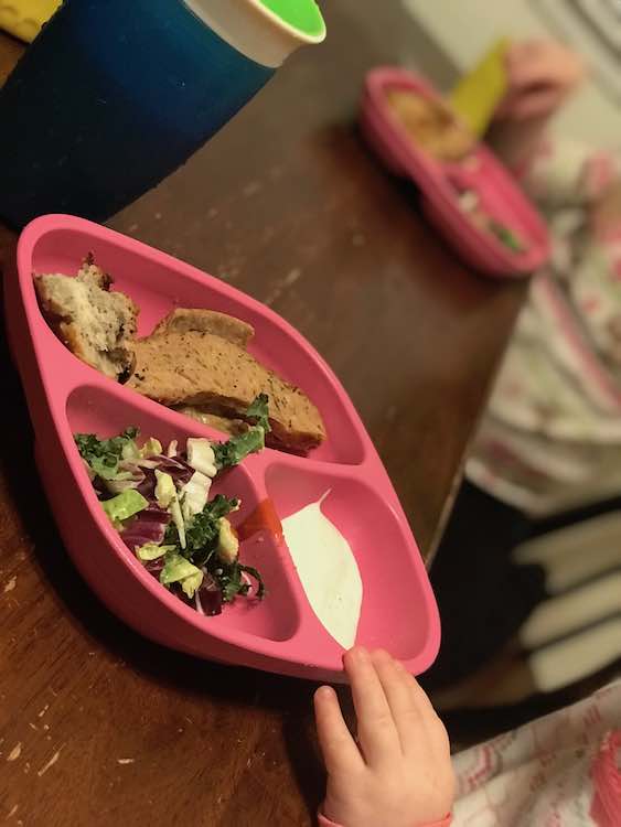 This time I cut the kids' one in half lenthwise and gave them ranch dressing for a dip.