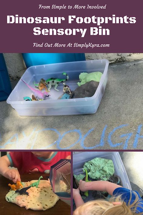 Dinosaur Footprints Sensory Bin