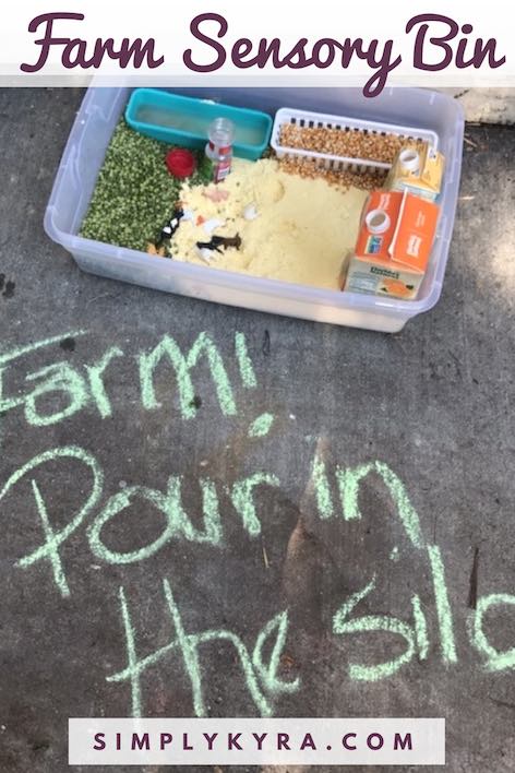 Farm Sensory Bin with Food Trough and Silos