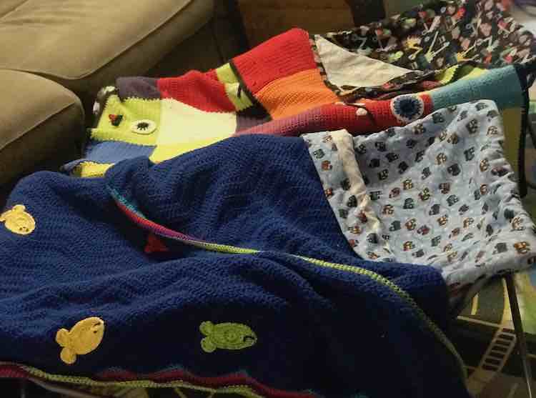To make them feel more like home I added the blankets they use in their bedroom.