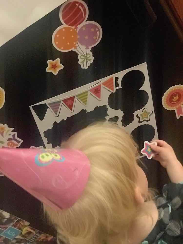 I found birthday magnets and gave them to Zoey the morning of her birthday to play with on the fridge.