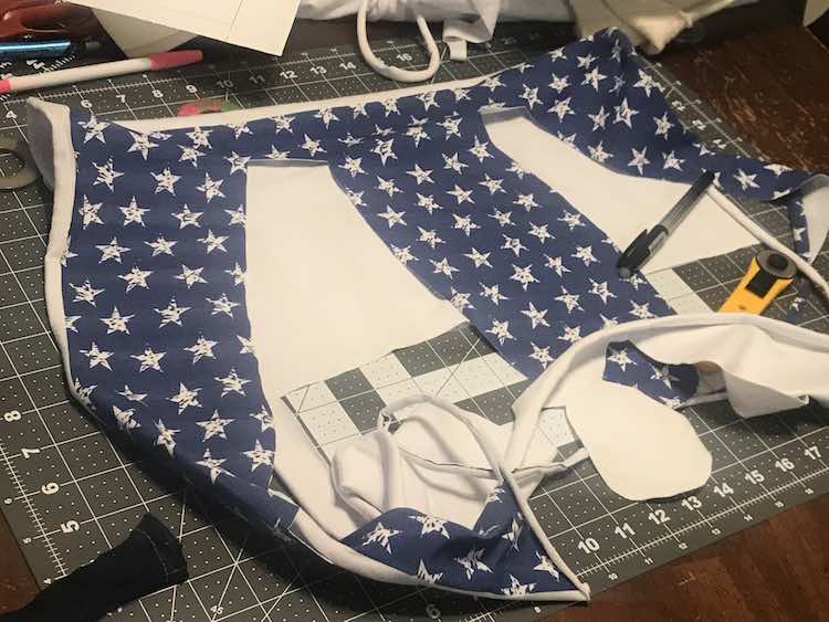 My leftover underwear panel. Not quite enough to make the lining and band but still some left.