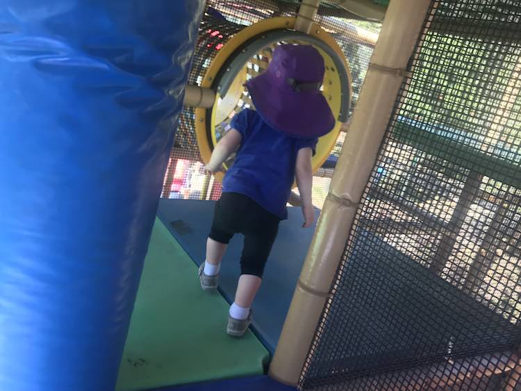 The playground was enclosed like indoor playgrounds and I noticed kids under 5 were supposed to be accompanied by an adult.