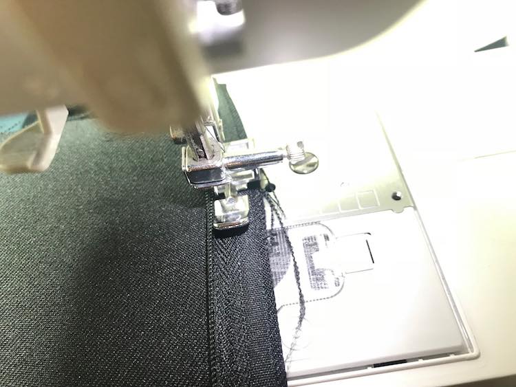 I used a normal zipper foot to sew my invisible zipper on. 
