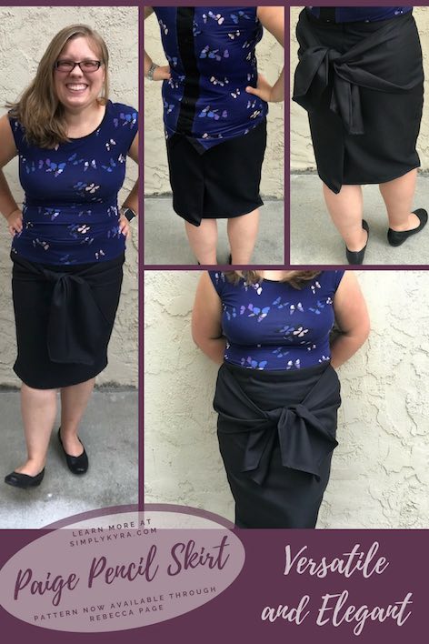 The Paige Pencil Skirt is a versatile asset to your wardrobe. You can make it with or without the bow added and as the bow is added to the side seams you can choose to tie it on the front or back depending how you feel at the moment. Perfect for a fancy outfit for date night, business outfit for work, or something dressy to slay your interview or presentation at school/work. 