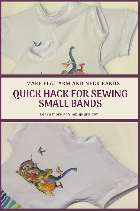 Learn a quick sewing hack! Do you hate sewing on neckbands, leg bands, or arm bands? Is it really hard to hem your kids' sleeves with your sewing machine? Learn a simple hack where you hem or attach the band BEFORE closing the last seam. So simple!
