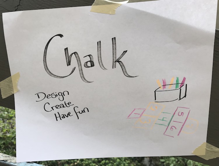 Sign for the chalk station.