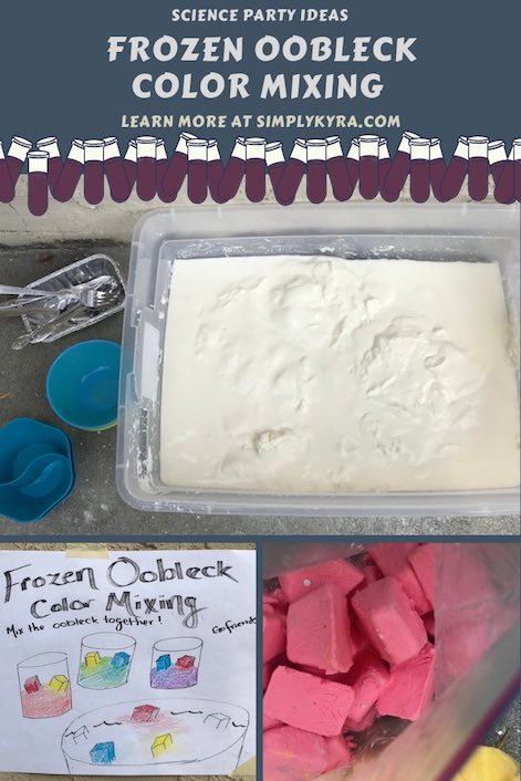 Are you hosting a playdate or birthday party and want a fun sensory activity? Do you want a fun color mixing activity for you and your kids? Why not freeze and dye oobleck for a fun sensory color mixing adventure?