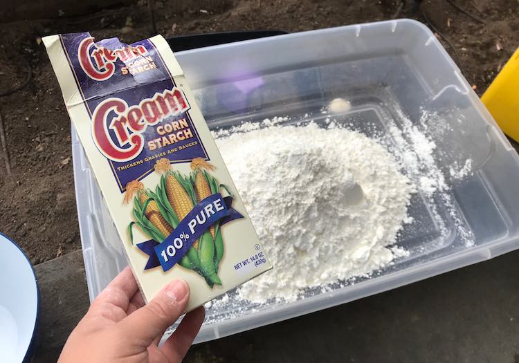 Bin of cornstarch.