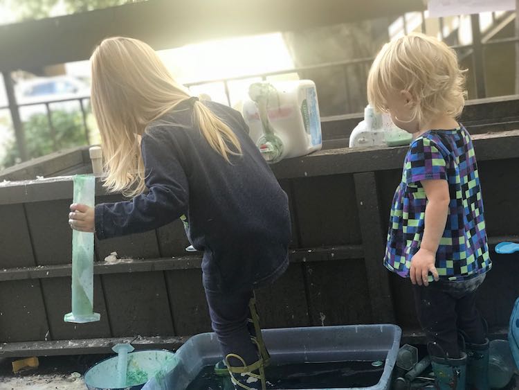 Rubber boots make for good protection when you want up close access to the dye pool.