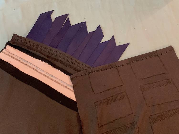 After folding over the hem on the ladder sleeve I sewed each sleeve hem with a zigzag stitch.