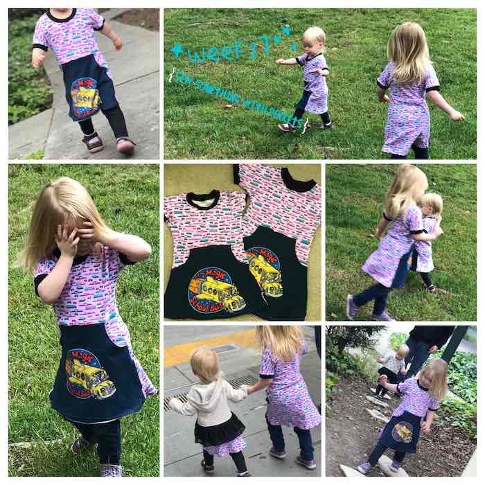 Multiple views of our magic school bus dresses.