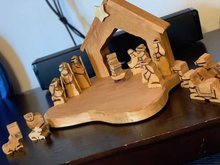 Angled nativity scene