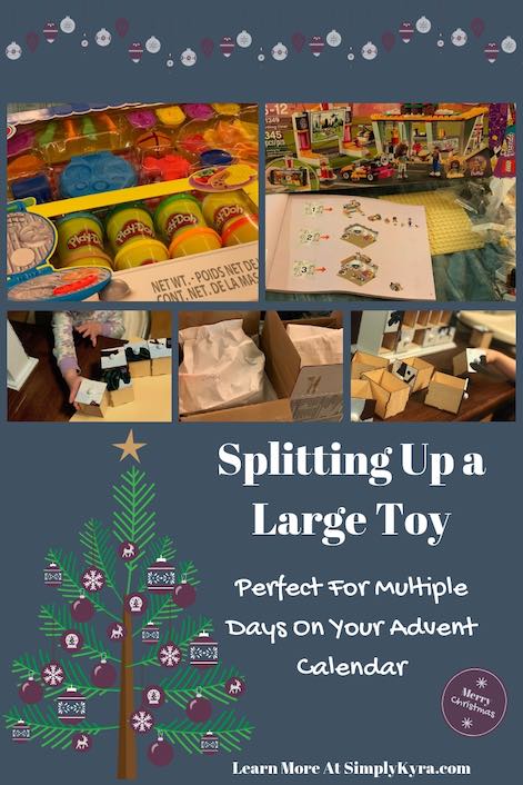 This year we decided to buy two larger toys (one for Ada and one for Zoey) and split them up over ten days of their advent calendar. Here's how I split it up!