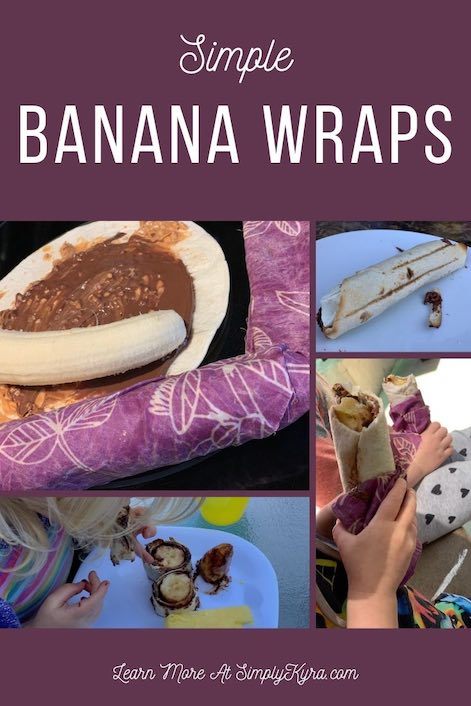 Pinterest image showing several views of banana wraps