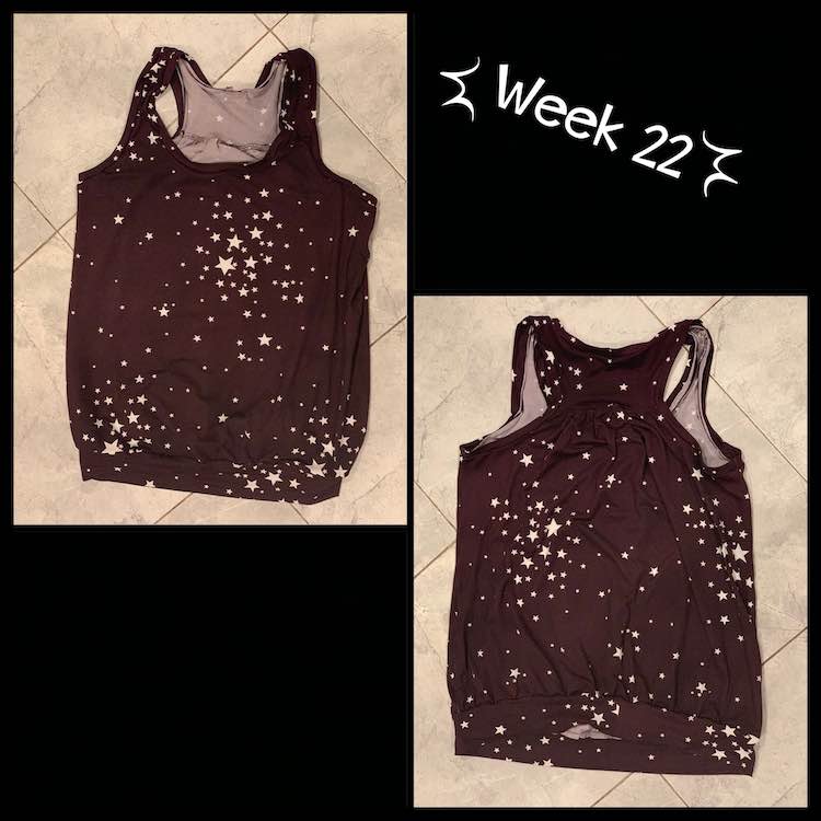 The front and back picture of the new Spoxxy top laid out on the floor.