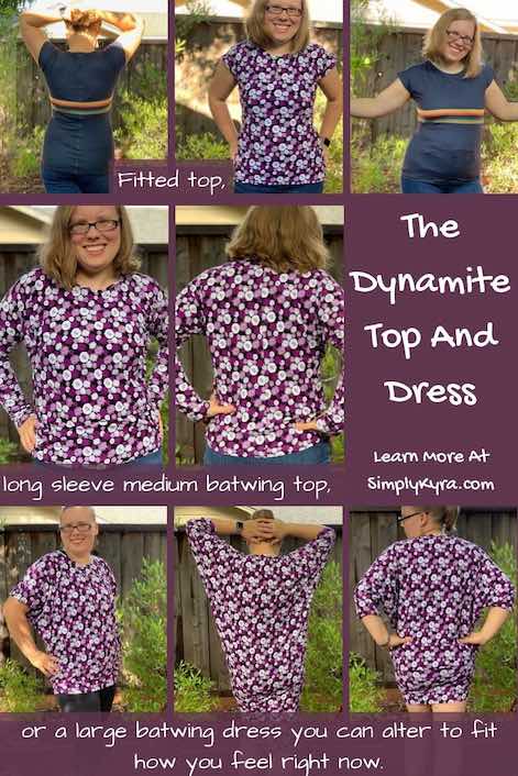 Pinterest image showing several views of the four garments I sewed up. 