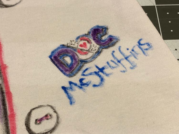 The Doc McStuffins name tag mostly finished. The Doc is only missing the peach for the mini band-aid. The logo is on a blank background still too.
