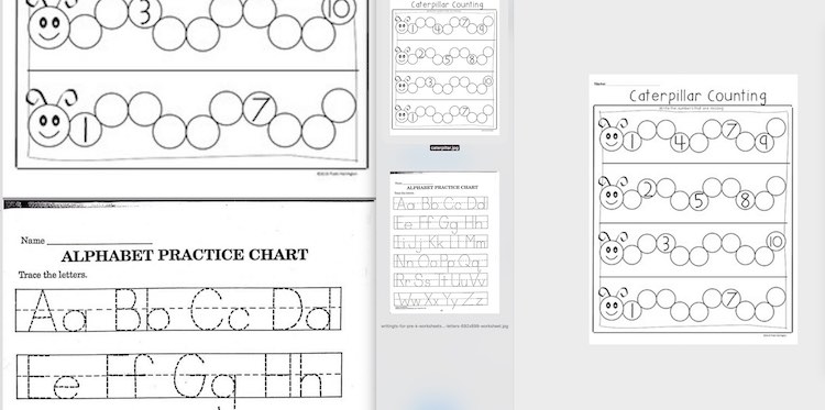 Image shows the finished PDF on the left side and the images used, opened in preview, on the right side.